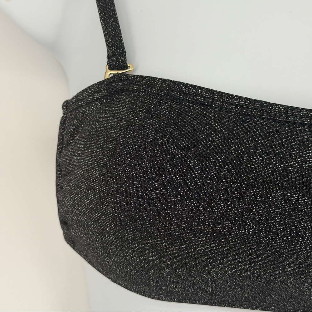 Black & Silver Shimmer Bikini Top - Picture 2 of 5